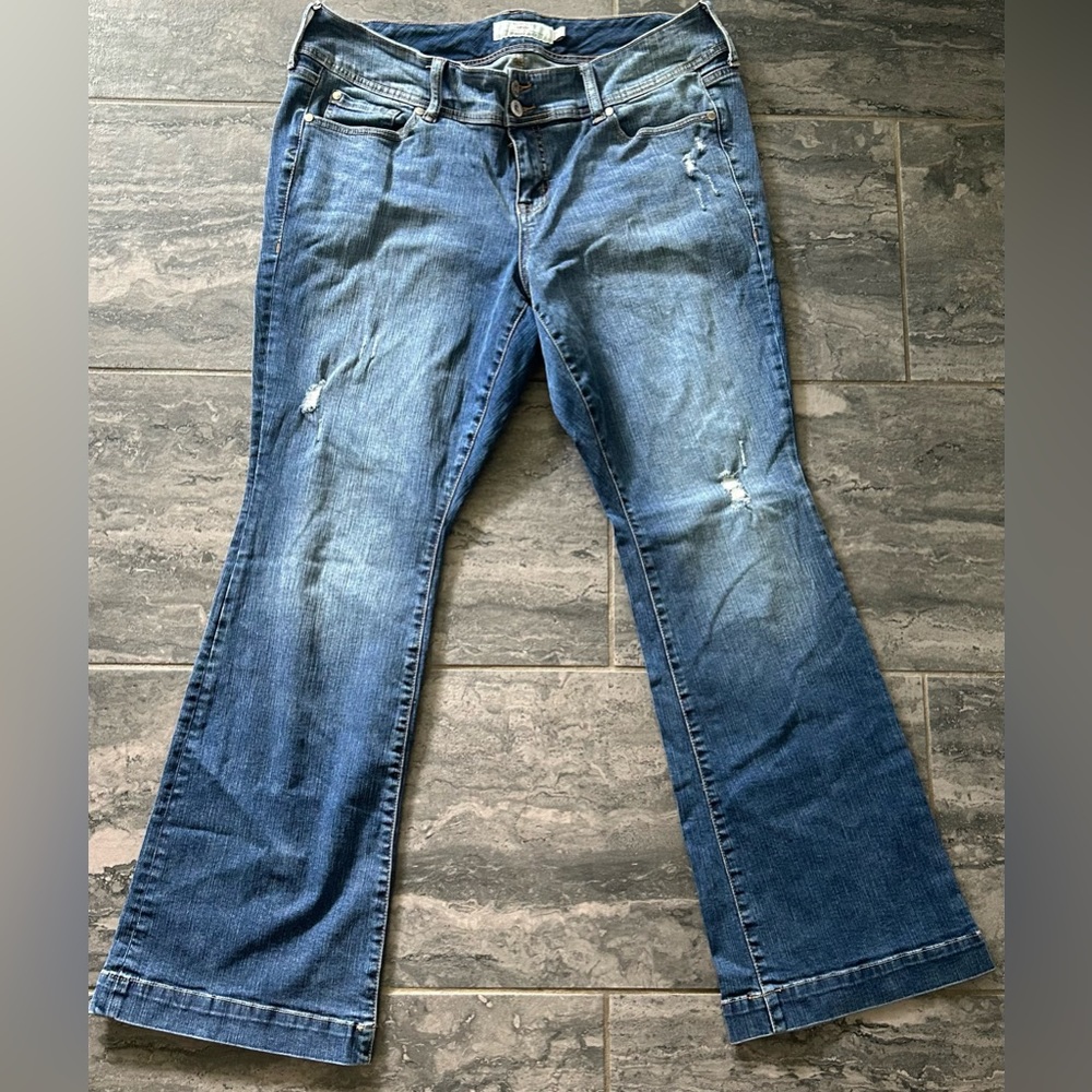 Talbots boyfriend, torrid distressed flare, JMS capris jeans lot bundle size 16 - Picture 6 of 10